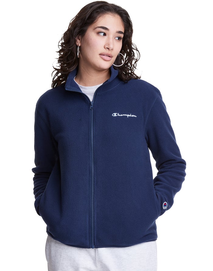 Champion Polar Fleece Full Zip Mock Neck Jas Dames - Donkerblauw - Belgie 0491SDKIT